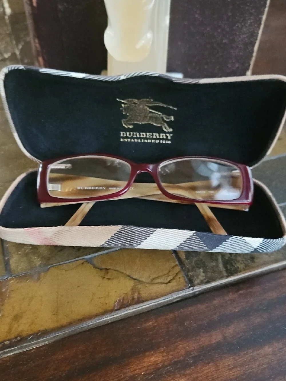 Burberry Burgundy Crystal-Stud -0.50/-0.75 Glasses.